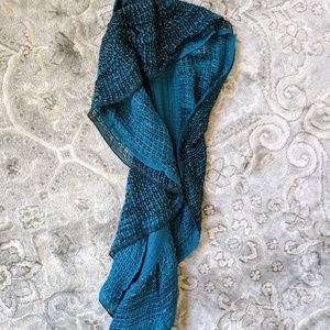 Teal & black ruffle scarf